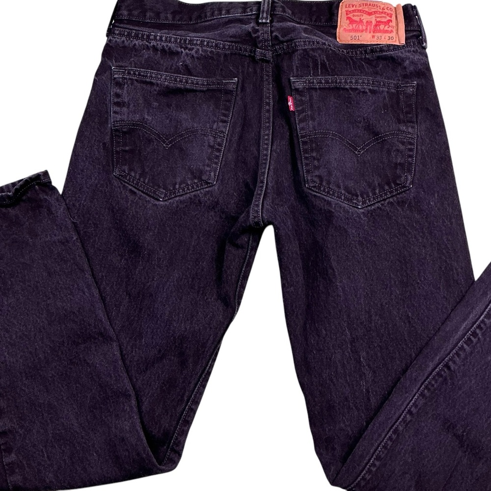 Y2K Levi’s 501 button button fly red tag black straight leg jeans 32x29